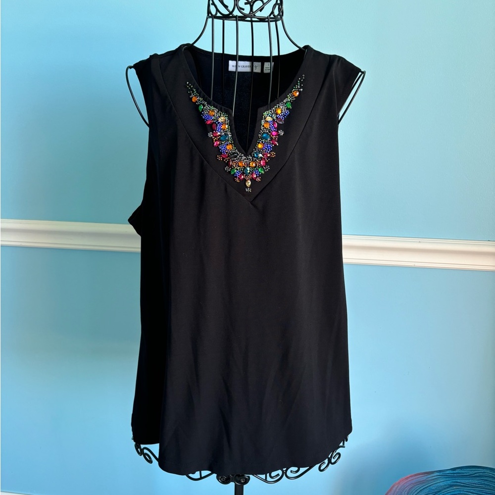 Susan Graver Jeweled Tank Top